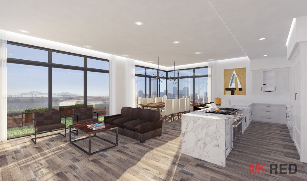 Upriver penthouse interior. Photo by MK RED.