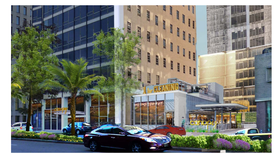 Rendering of the new Canopy Hotel via City of New Orleans.