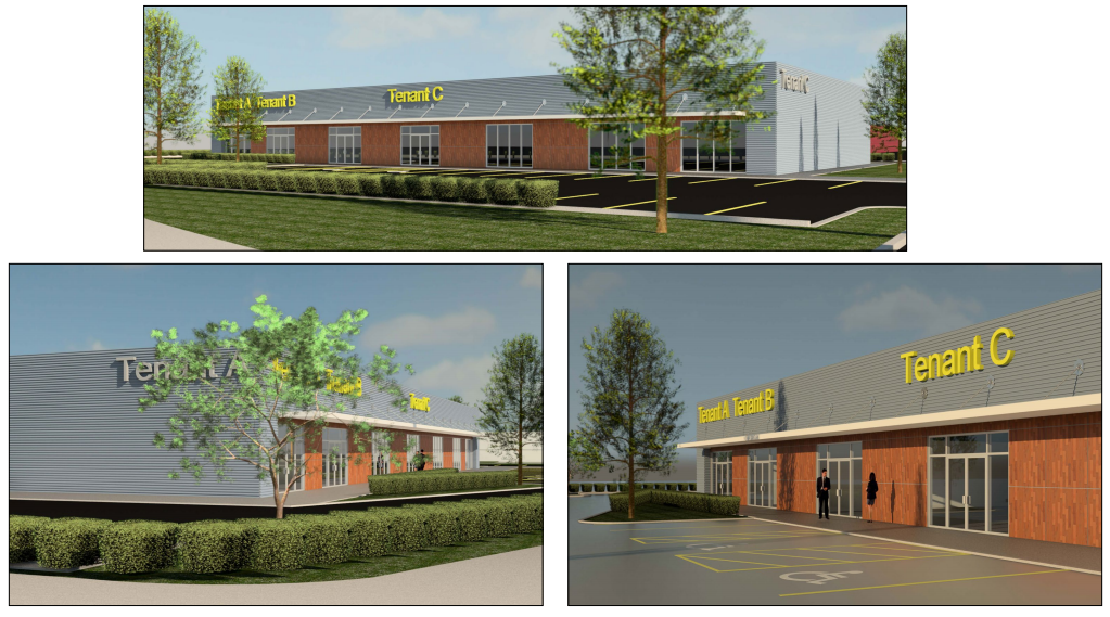 Rendering of a possible retail center at 4221 Old Gentilly Road.