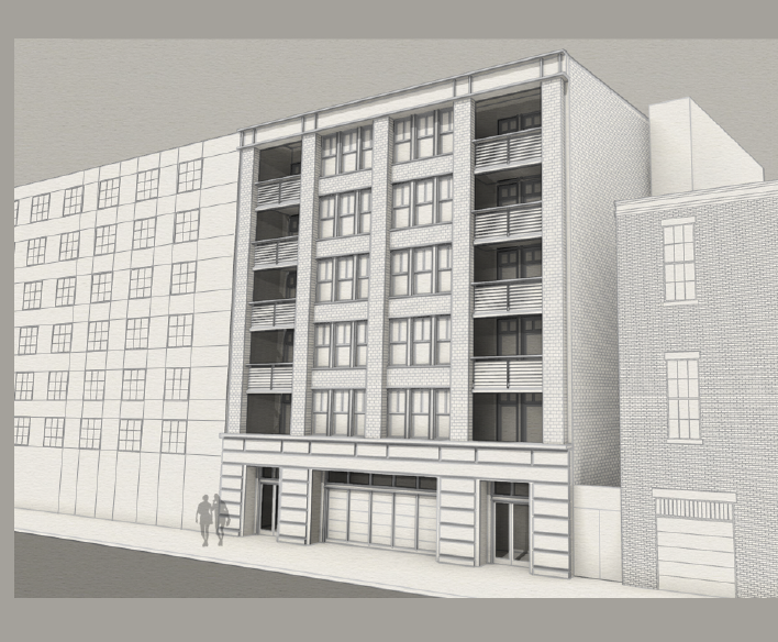 Rendering of 611-615 Commerce Street by Metro Studio Architects via City of New Orleans
