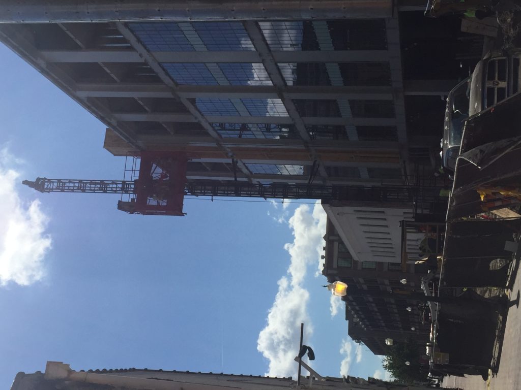 Photo of the Cambria Suites under construction at 632 Tchoupitoulas Street