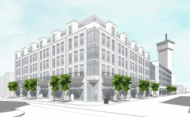 Rendering of the new apartment complex planned for 730 Julia Street. Rendering by Trapolin-Peer Architects.