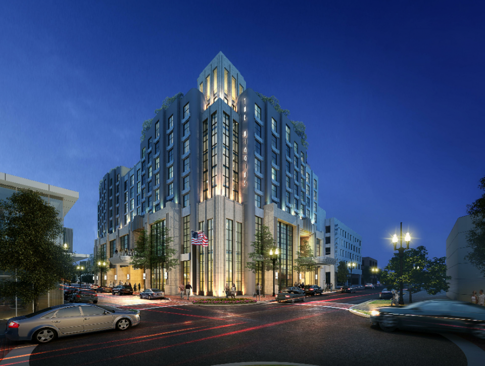 Rendering of the proposed $65 million, 234- room WWII Museum Hotel via the WWII Museum.